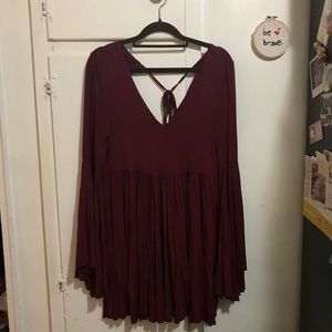 Free people bell sleeve mini dress